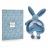 Doudou lapin 29 cm polyester collection LAPIN DOUDOU bleu