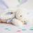 Doudou lapin 30 cm polyester collection LAPIN BONBON blanc/bleu