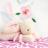 Doudou lapin 30 cm polyester collection LAPIN BONBON blanc/rose