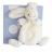 Doudou lapin plat 26 cm polyester collection LAPIN BONBON blanc/bleu