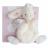 Doudou lapin plat 26 cm polyester collection LAPIN BONBON blanc/rose