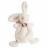 Doudou lapin plat 26 cm polyester collection LAPIN BONBON blanc/rose