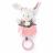 Doudou musique 14 cm polyester collection BOH'AIME lapin rose multicolore