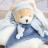 Doudou 27 cm en 100% polyester collection PETIT CHOU ours bleu