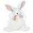 Doudou plat lapin polyester 17 cm collection HAPPY WILD blanc/beige