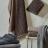 Drap de bain 100x150 cm pur coton collection OSAKA feuillage marron