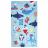 Drap de plage enfant 60x120 cm collection MARIETAS bleu motifs aquatique