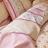 Drap plat 180x290 cm 100% coton INOUK rose/beige