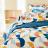 Drap plat 180x290 cm 100% percale de coton MODULO bleu cobalt