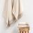 Lot de 2 gants de toilette absorbants 100% coton 16x21cm FEUILLE beige