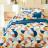 Housse de couette 140x200 cm percale de coton MODULO bleu cobalt