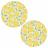 Lot de 2 sets de table en polyester 38x38 cm collection LIMONE motifs citrons jaune