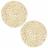 Lot de 2 sets de table rond tresse maïs 34x34 cm collection KO LIPE beige naturel