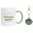 Mug en céramique 30 cl et son porte clé collection PAMPELONNE vert