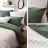 Parure de lit 140x200 cm 50x70 cm percale 100% coton GABY vert Kaki 2 pièces