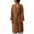 Peignoir col kimono KEA mousseline de coton taille L-XL marron cognac