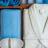 Peignoir col châle adulte ALPHA coton taille L bleu turquoise