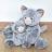 Peluche 25 cm en 100% polyester collection SWEETY MOUSSE chat gris