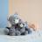 Peluche 25 cm en 100% polyester collection SWEETY MOUSSE chat gris