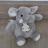 Peluche 14 cm polyester collection TERRE SAUVAGE éléphant gris blanc