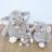 Peluche 14 cm polyester collection TERRE SAUVAGE éléphant gris blanc