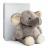 Peluche 23 cm polyester collection TERRE SAUVAGE éléphant gris blanc