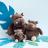 Peluche 14 cm polyester collection TERRE SAUVAGE hippopotame marron blanc