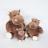 Peluche 14 cm polyester collection TERRE SAUVAGE hippopotame marron blanc