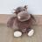 Peluche 23 cm polyester collection TERRE SAUVAGE hippopotame marron blanc