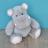 Peluche 25 cm polyester collection DANS LA SAVANE hippopotame gris