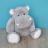 Peluche 32 cm polyester collection DANS LA SAVANE hippopotame gris