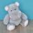 Peluche 48 cm polyester collection DANS LA SAVANE hippopotame gris