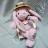 Peluche 25 cm polyester collection COPAINS CALINS lapin rose