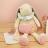 Peluche lapin Ciboulette avec son doudou 28 cm polyester collection DANS MON JARDIN rose