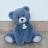 Peluche 25 cm en 100% polyester collection OSCAR ours bleu jean