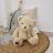 Peluche ours 28 cm polyester collection LE NOUNOURS beige vanille