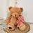 Peluche ours 28 cm polyester collection LE NOUNOURS rose praline