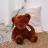 Peluche ours 40 cm polyester collection LE NOUNOURS marron cannelle