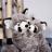 Peluche 25 cm polyester collection SWEETY MOUSSE panda marron