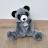 Peluche 40 cm en 100% polyester collection SWEETY MOUSSE panda gris