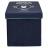 Pouf pliable 100% polyester 30x30x30 cm collection MONSIEUR MADAME Monsieur Heureux bleu marine