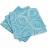 Lot de 3 serviettes de table 45x45 cm Jacquard 100% coton SPIRALE bleu turquoise
