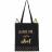 Tote Bag jonc de mer et polyester "la vraie star c'est le chat" collection CAT 36x74 cm noir